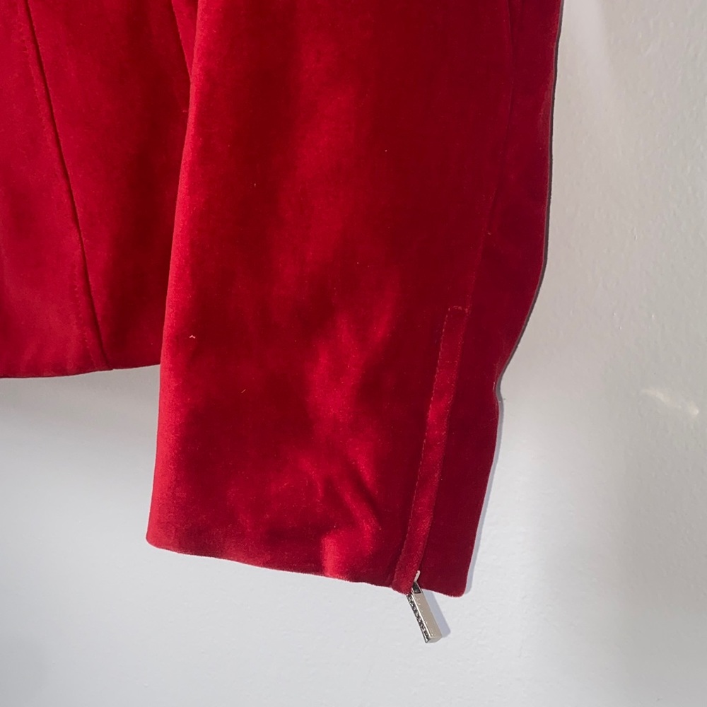 Jones New York Petites Women's Red Bomber Jacket - Picture 6 of 9